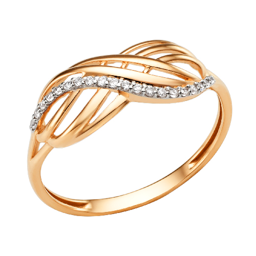 Кольцо, золото, фианит, 001931-1102